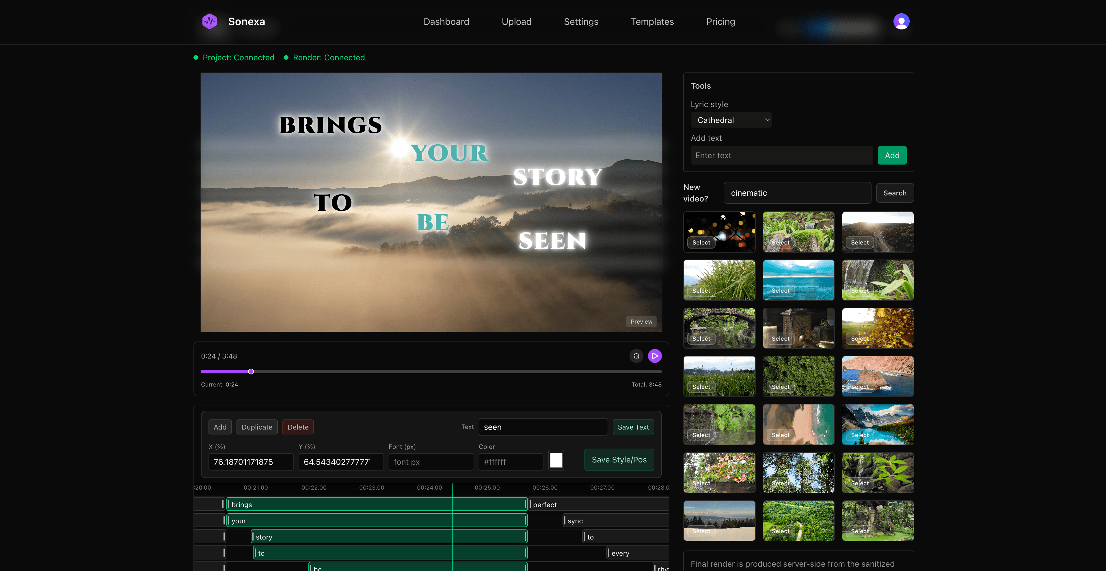 Sonexa - AI-Powered Lyric Video Maker